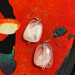 Faceted clear acrylic earrings